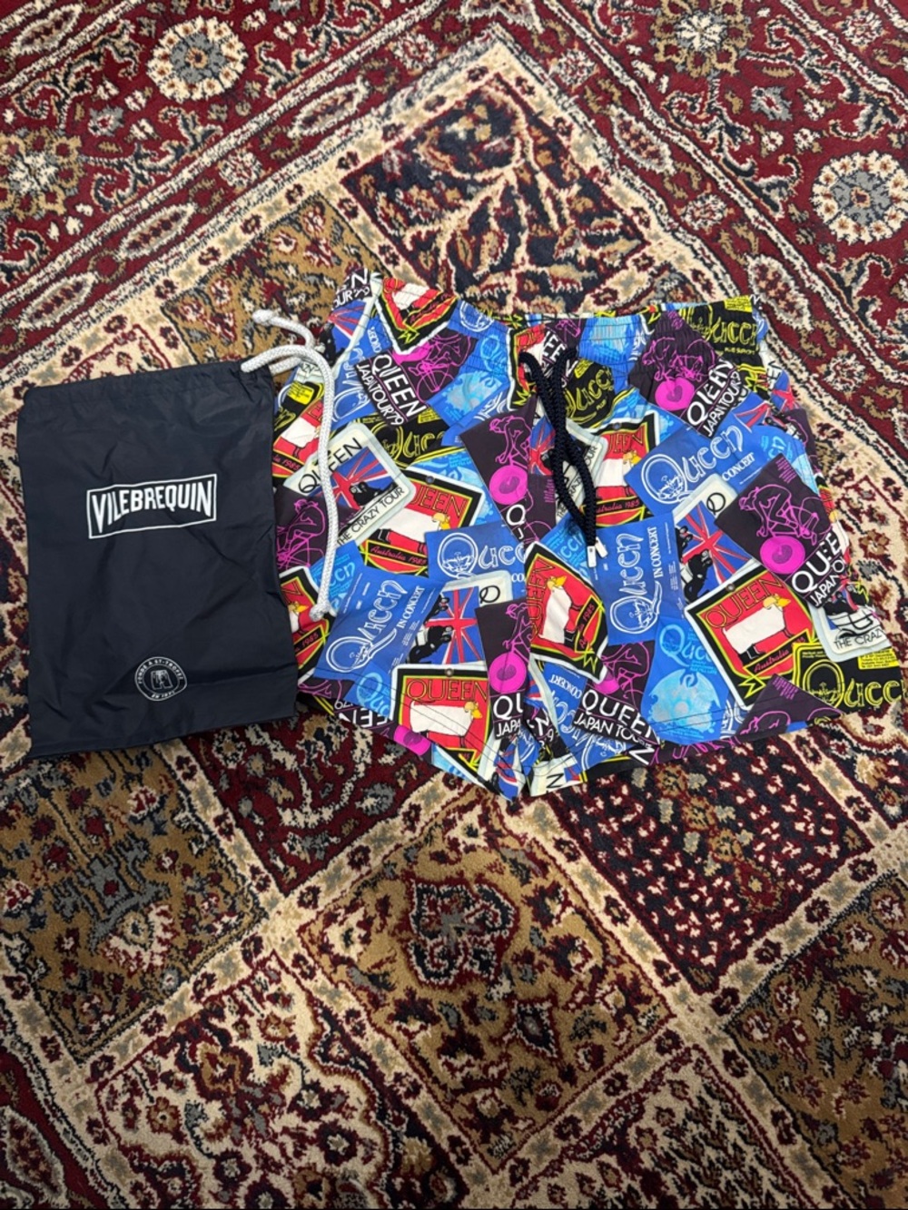 VILEBREQUIN X QUEEN Multicolor Graphic Print Men’s Swim Shorts